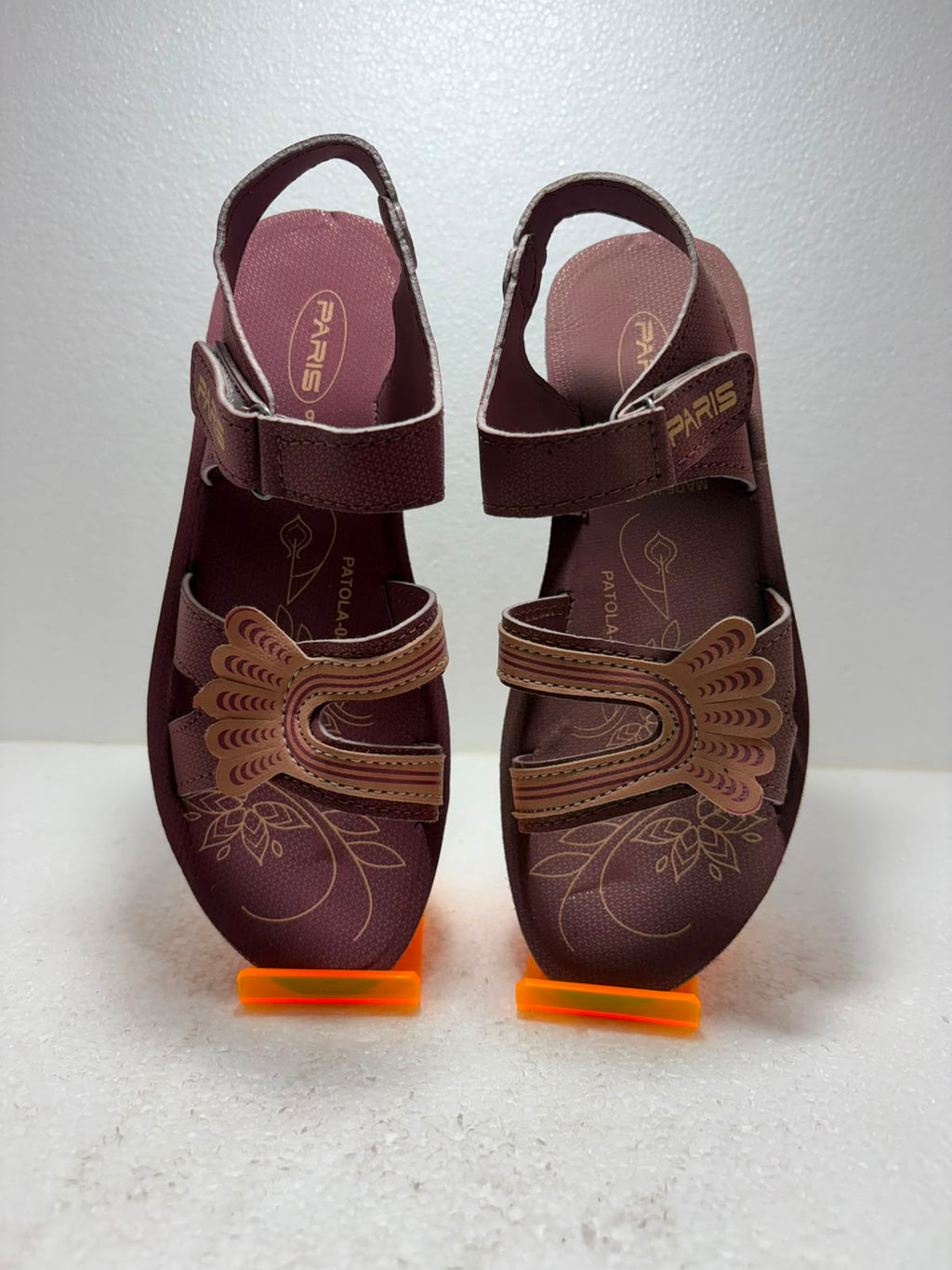 Women’s Stylish Maroon Comfort Sandals | Soft Cushioned Daily Wear Sandals with Adjustable Velcro Strap | Lightweight Anti-Skid Footwear
