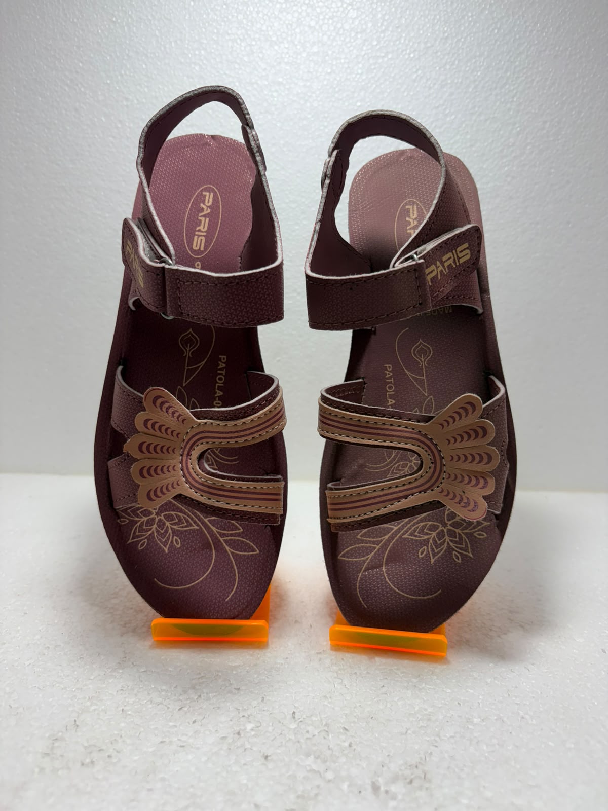Women’s Stylish Maroon Comfort Sandals | Soft Cushioned Daily Wear Sandals with Adjustable Velcro Strap | Lightweight Anti-Skid Footwear