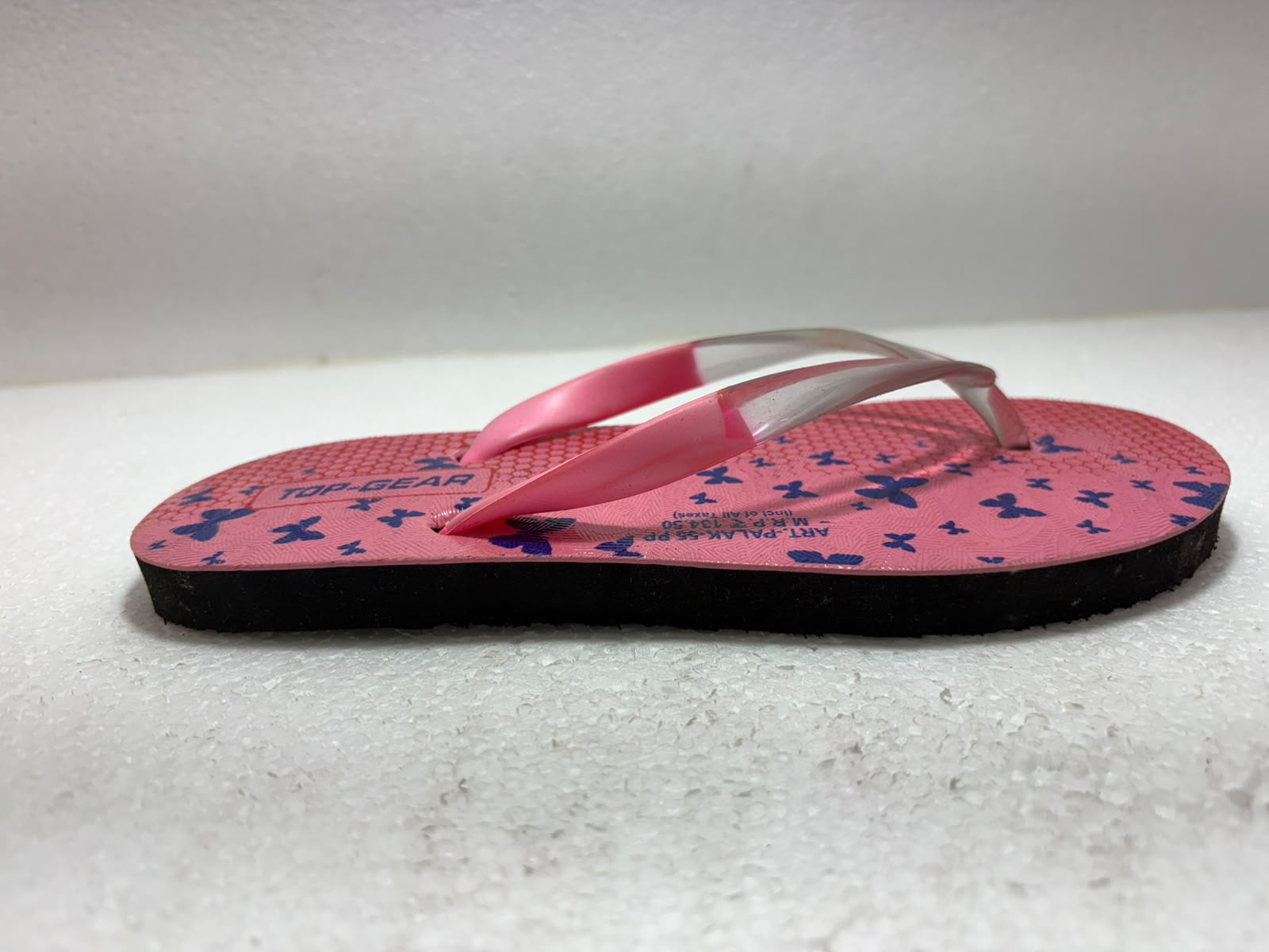 Top Gear Girls Printed Flip Flops | Lightweight Casual Slippers for Girls | Butterfly Design Soft Comfortable Daily Wear Chappals | Pink