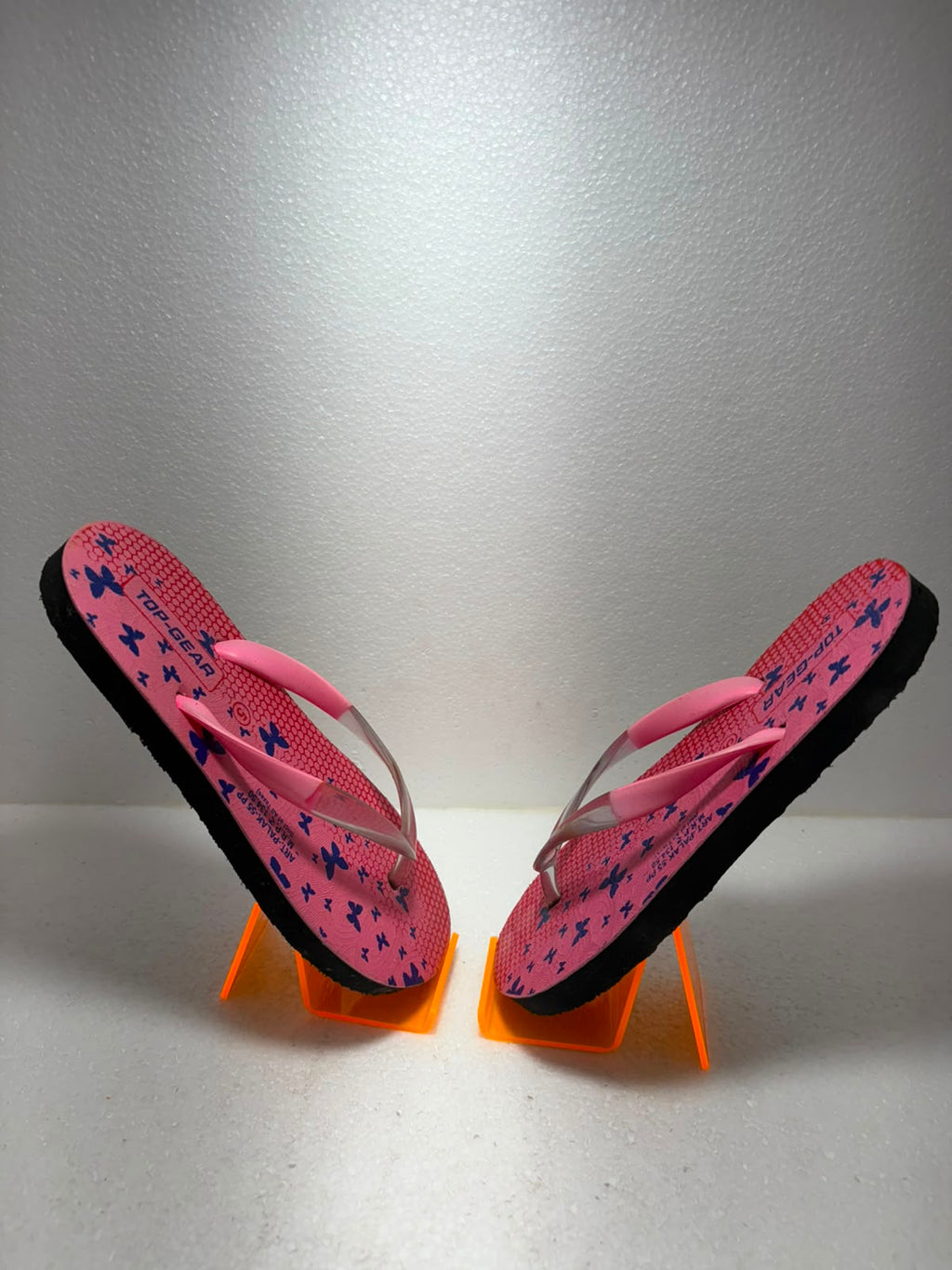 Top Gear Girls Printed Flip Flops | Lightweight Casual Slippers for Girls | Butterfly Design Soft Comfortable Daily Wear Chappals | Pink