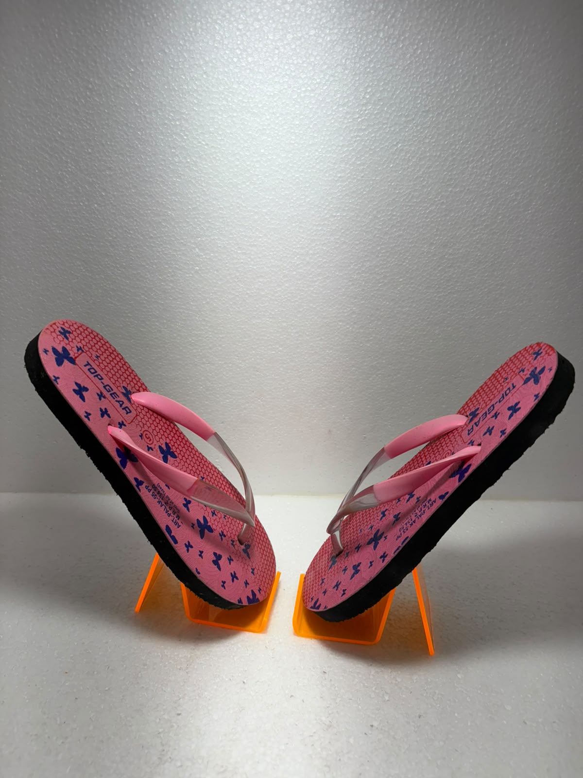Top Gear Girls Printed Flip Flops | Lightweight Casual Slippers for Girls | Butterfly Design Soft Comfortable Daily Wear Chappals | Pink