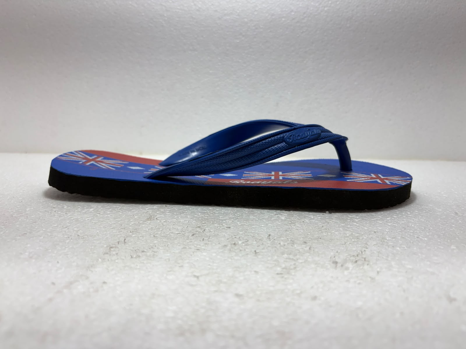 Royals Men's Printed Flip Flops | Lightweight Casual Slippers for Men | Soft Comfortable Daily Wear Beach Sandals | Blue & Red