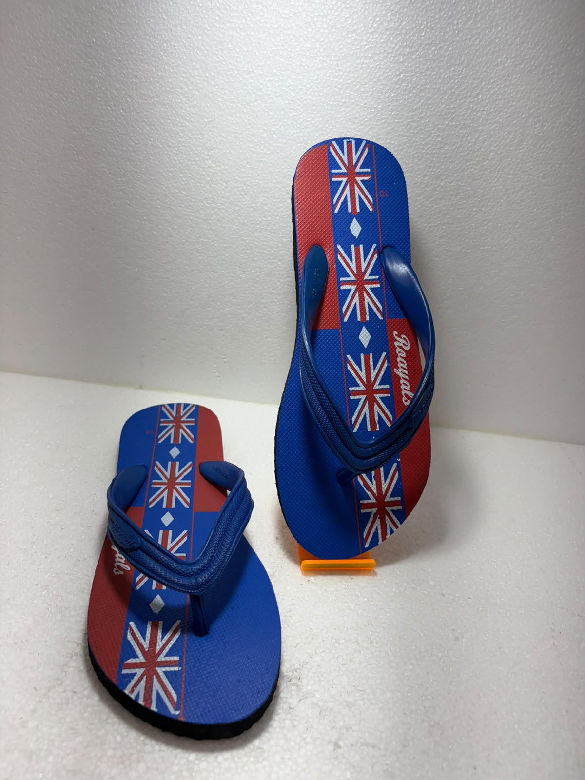 Royals Men's Printed Flip Flops | Lightweight Casual Slippers for Men | Soft Comfortable Daily Wear Beach Sandals | Blue & Red