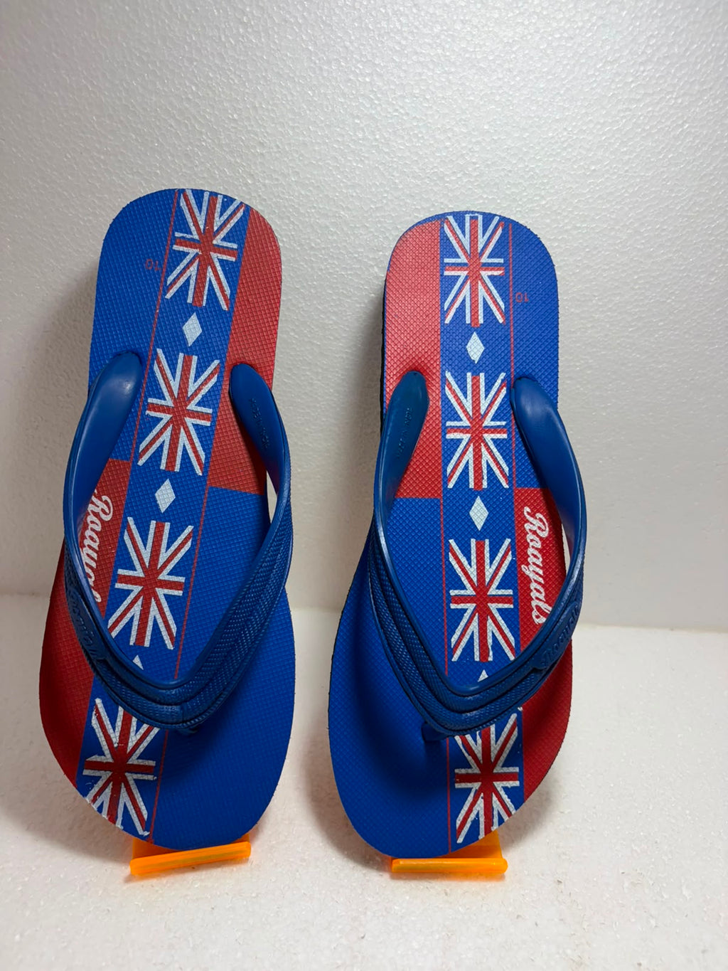 Royals Men's Printed Flip Flops | Lightweight Casual Slippers for Men | Soft Comfortable Daily Wear Beach Sandals | Blue & Red