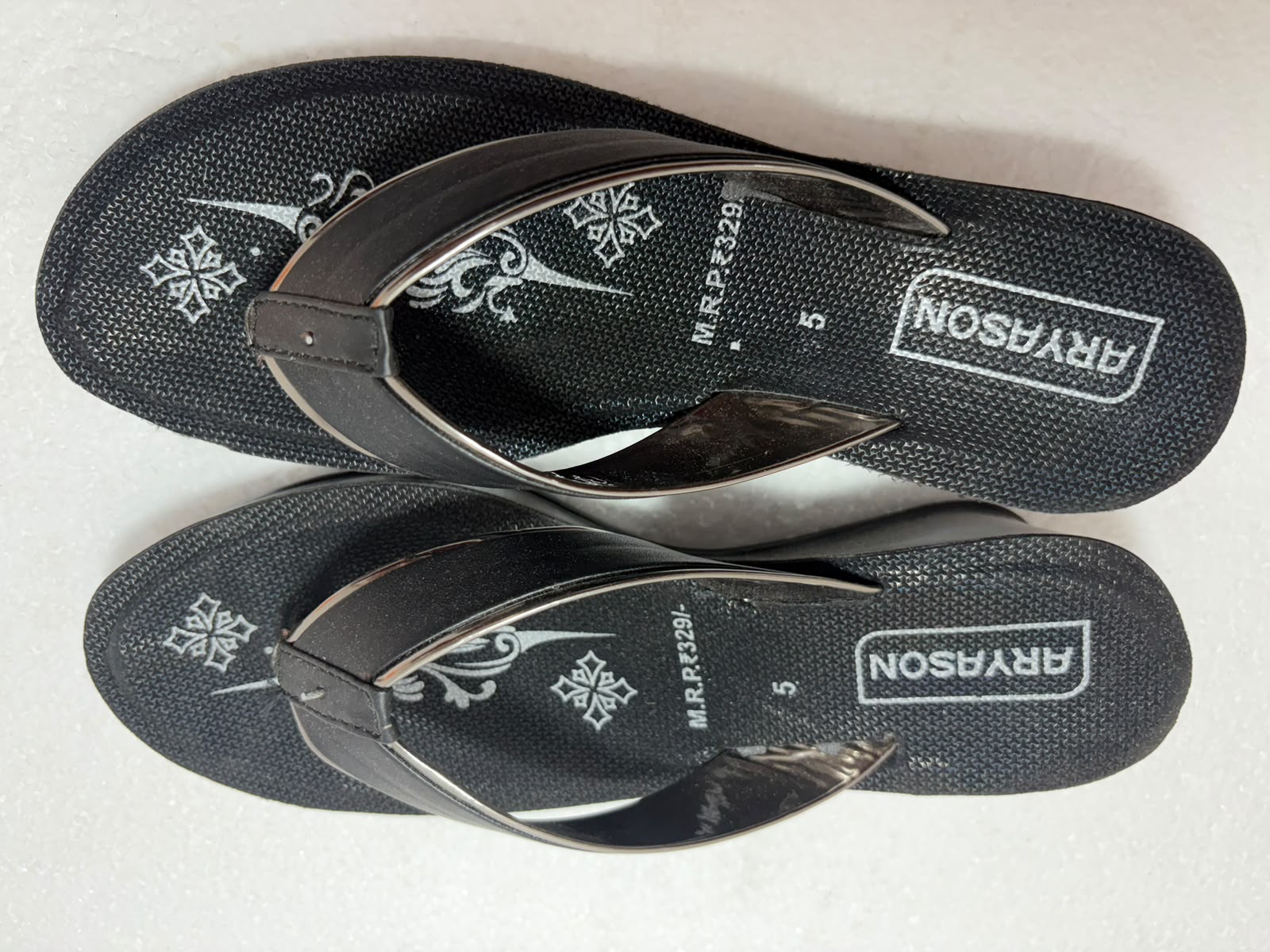 ARYASON Women’s Black Wedge Heel Flip Flops | Comfortable Daily Wear Slippers | Lightweight Stylish Toe-Ring Sandals for Women
