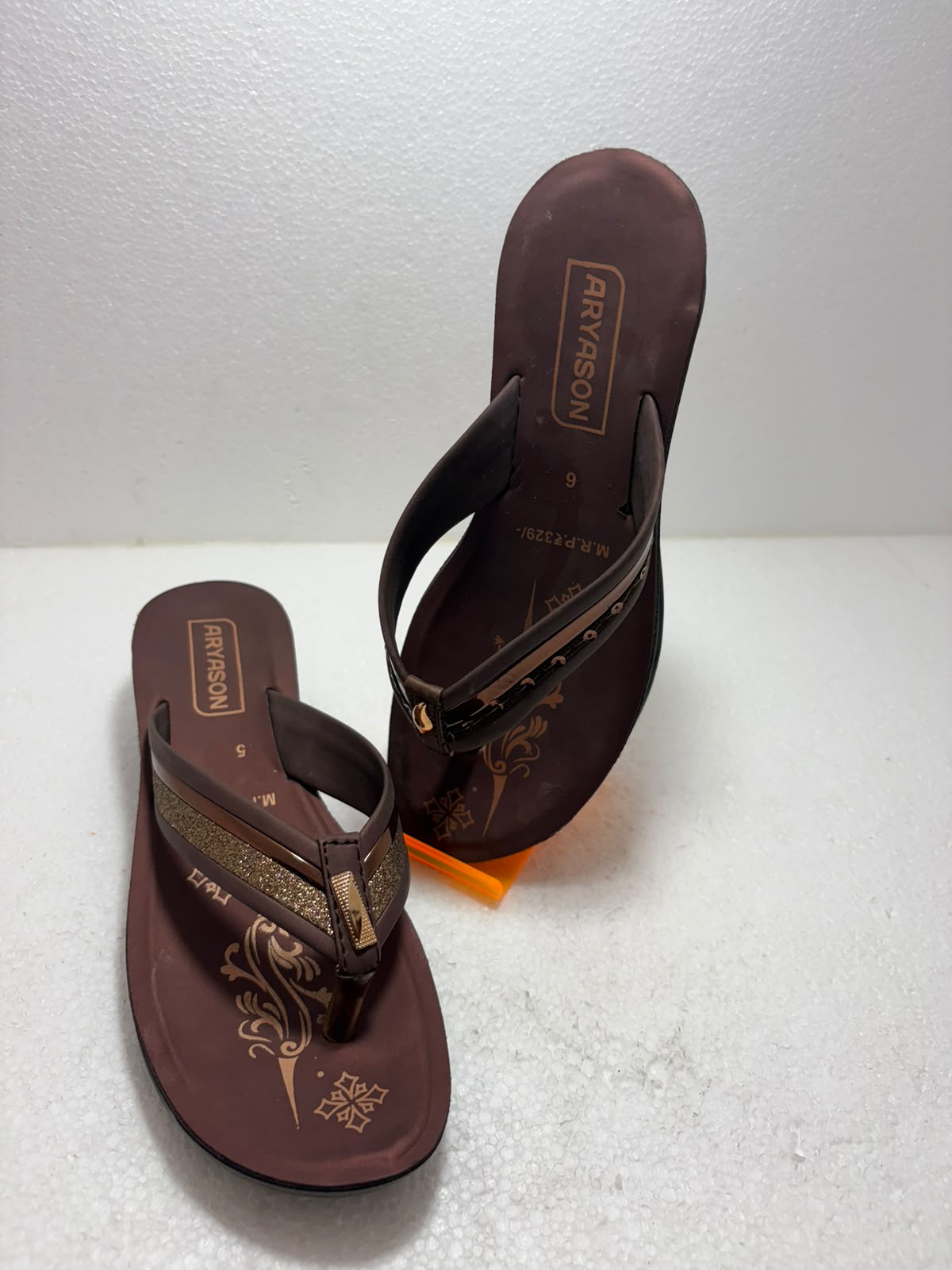 Women’s Stylish Brown Wedge Heel Flip Flops | Lightweight Comfortable Daily Wear Slippers for Women