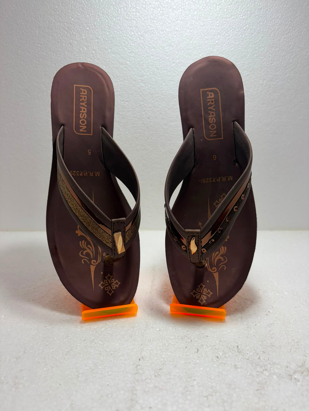 Women’s Stylish Brown Wedge Heel Flip Flops | Lightweight Comfortable Daily Wear Slippers for Women