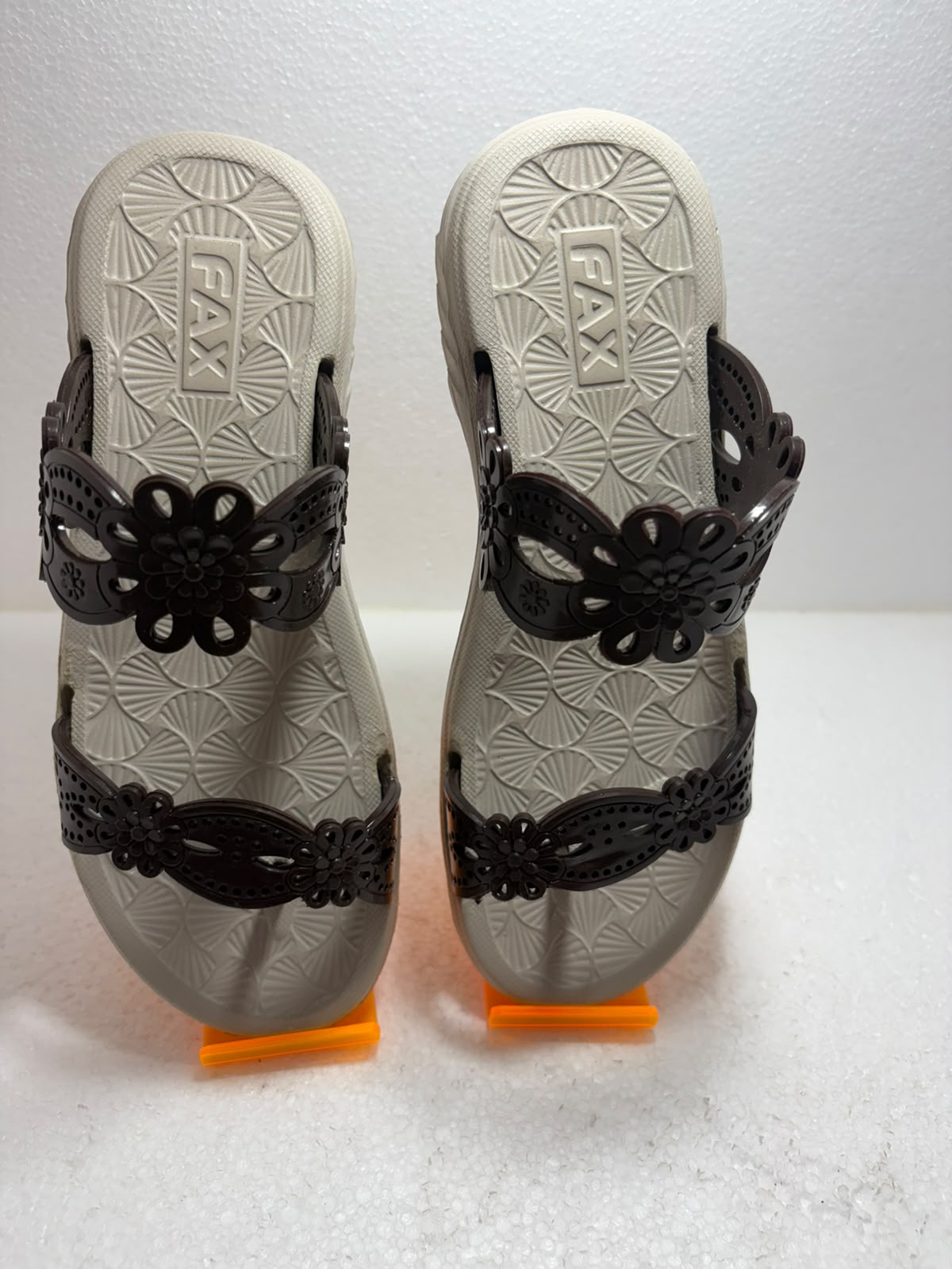 Women’s Stylish Floral Toe-Ring Sandals | Lightweight Soft Sole Casual Daily Wear Flip Flops for Women & Girls | Beige & Brown
