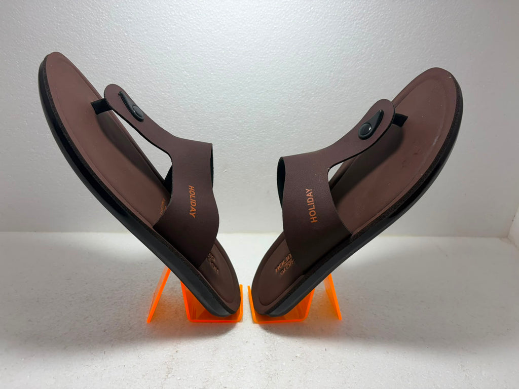 Men's Brown Premium Comfort Flip Flops | Lightweight Soft Cushioned Casual Daily Wear Slippers | Anti-Skid Outdoor & Indoor Sandals
