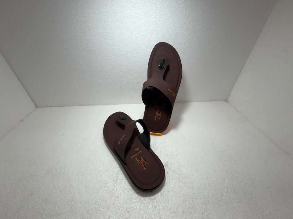 Men's Brown Premium Comfort Flip Flops | Lightweight Soft Cushioned Casual Daily Wear Slippers | Anti-Skid Outdoor & Indoor Sandals