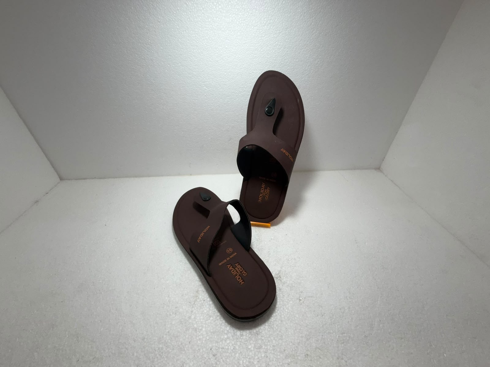 Men's Brown Premium Comfort Flip Flops | Lightweight Soft Cushioned Casual Daily Wear Slippers | Anti-Skid Outdoor & Indoor Sandals