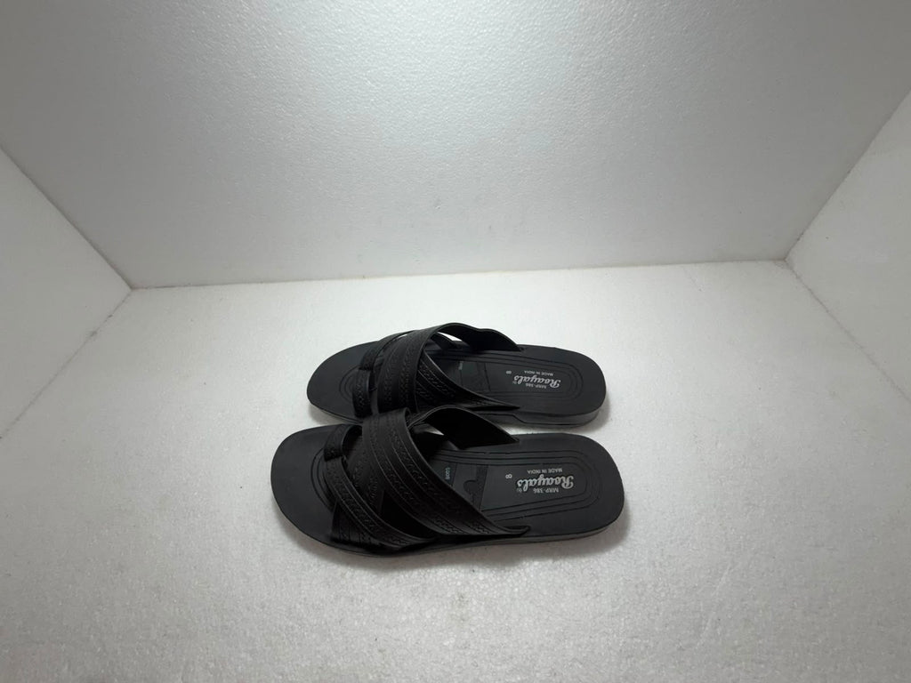 Men's Black Lightweight EVA Comfort Slippers | Stylish Cross Strap Casual Daily Wear Flip Flops | Soft Anti-Skid Bathroom & Outdoor Slides