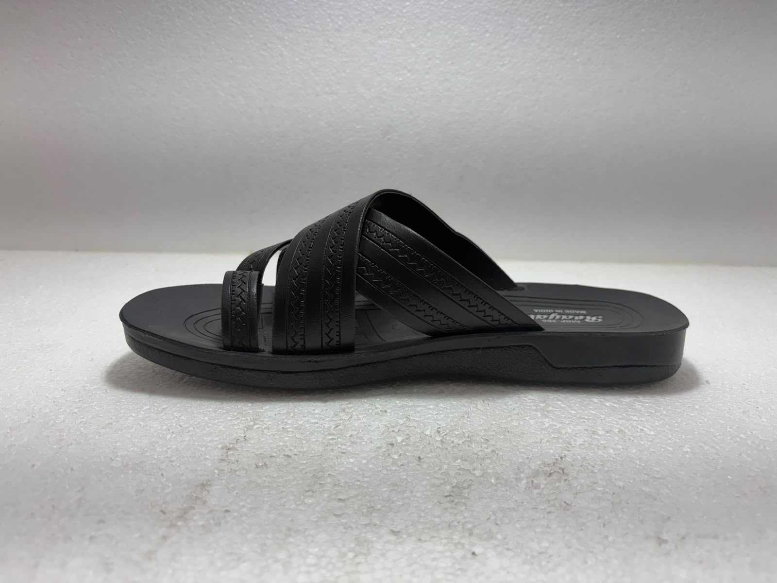 Men's Black Lightweight EVA Comfort Slippers | Stylish Cross Strap Casual Daily Wear Flip Flops | Soft Anti-Skid Bathroom & Outdoor Slides
