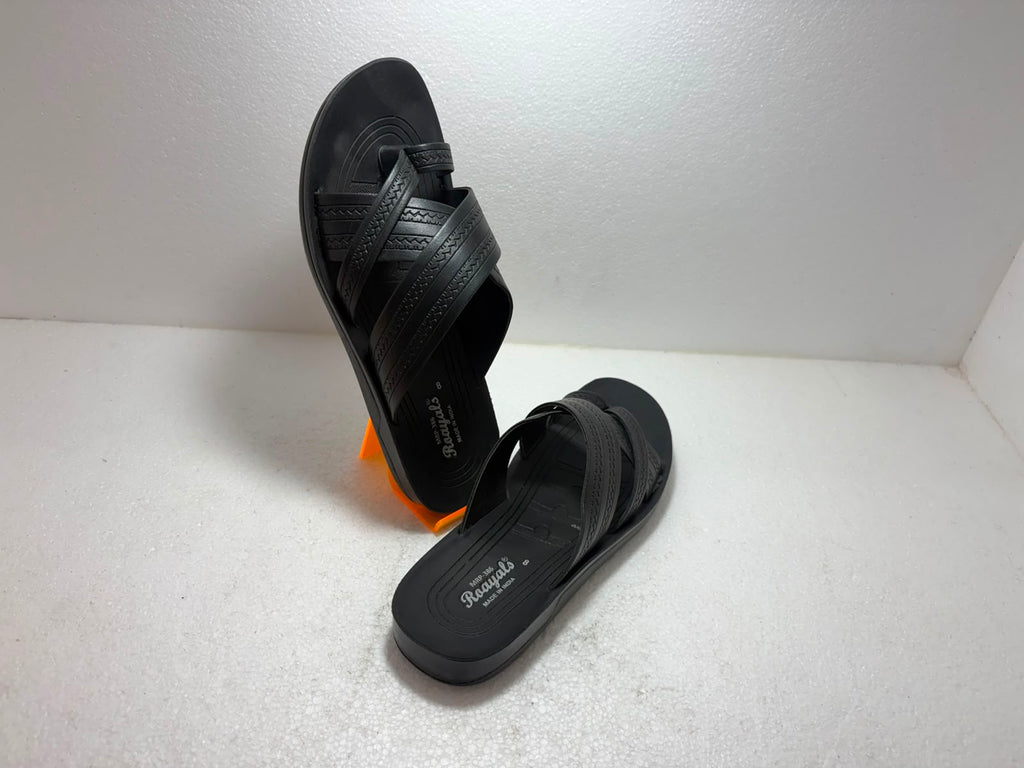 Men's Black Lightweight EVA Comfort Slippers | Stylish Cross Strap Casual Daily Wear Flip Flops | Soft Anti-Skid Bathroom & Outdoor Slides