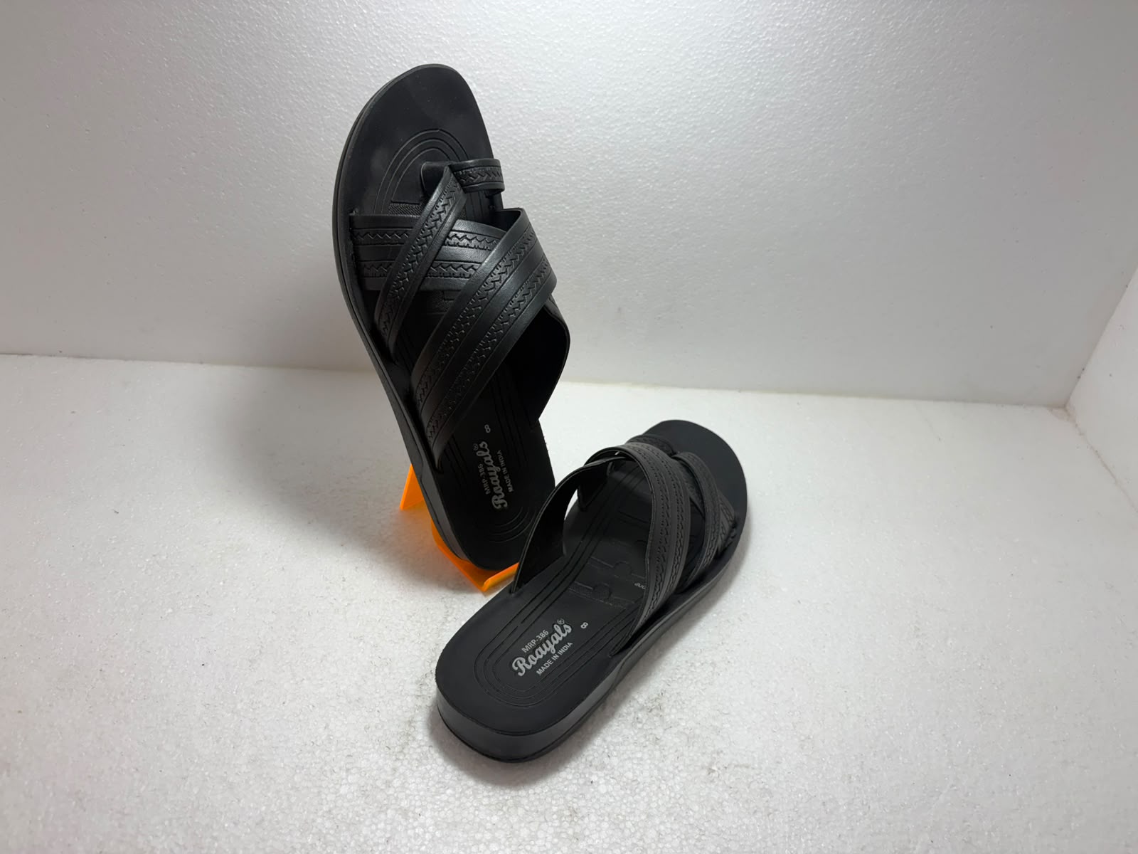 Men's Black Lightweight EVA Comfort Slippers | Stylish Cross Strap Casual Daily Wear Flip Flops | Soft Anti-Skid Bathroom & Outdoor Slides