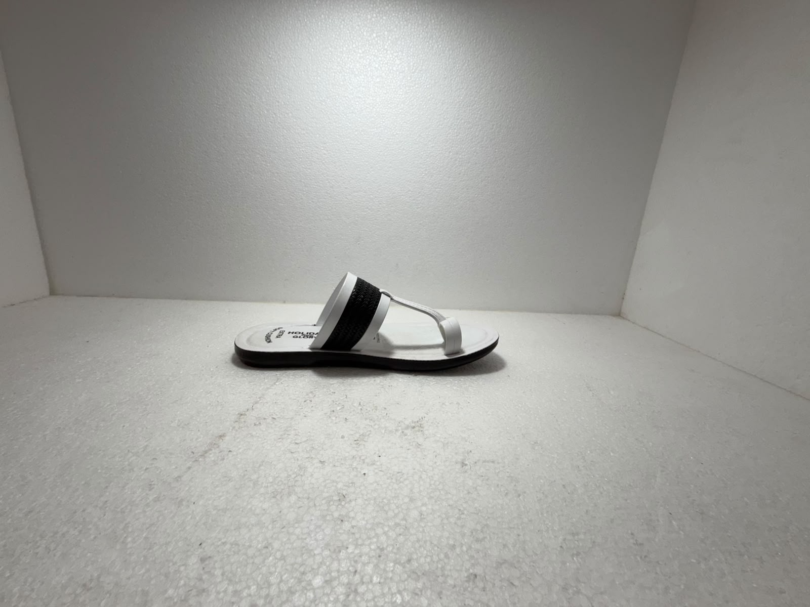 Men's White & Black Comfort Slippers | Extra Soft Cushion Flip Flops | Lightweight Anti-Skid Casual Daily Wear Sandals