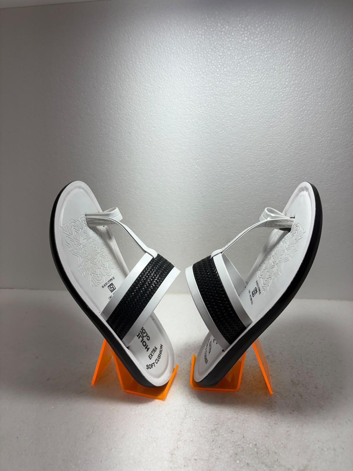 Men's White & Black Comfort Slippers | Extra Soft Cushion Flip Flops | Lightweight Anti-Skid Casual Daily Wear Sandals