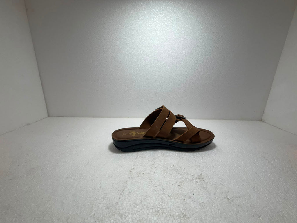 Women's Brown Double Buckle Comfort Sandals | Stylish Casual Flat Sandals | Soft Lightweight Daily Wear Footwear