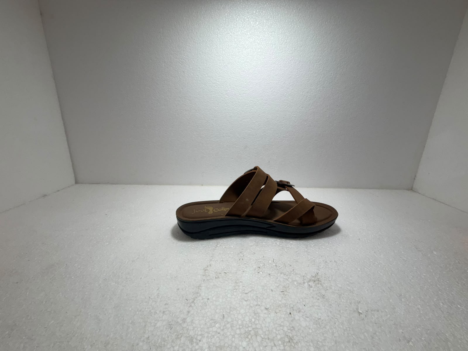 Women's Brown Double Buckle Comfort Sandals | Stylish Casual Flat Sandals | Soft Lightweight Daily Wear Footwear