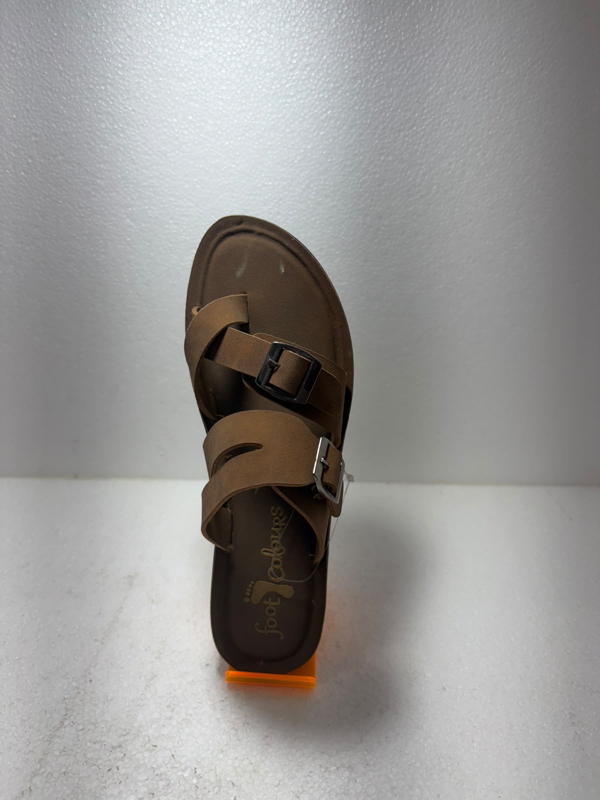 Women's Brown Double Buckle Comfort Sandals | Stylish Casual Flat Sandals | Soft Lightweight Daily Wear Footwear