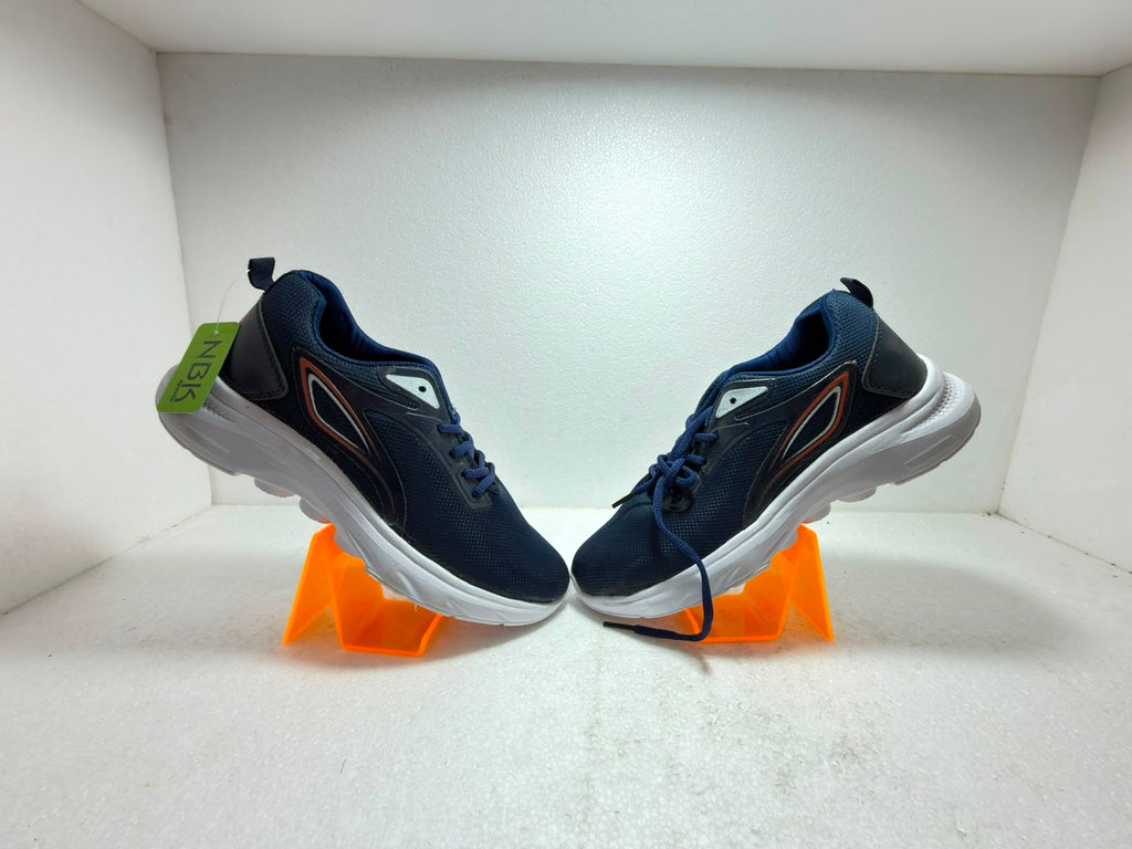 Men's Navy Blue Lightweight Sports Running Shoes | Breathable Mesh Lace-Up Sneakers | Comfortable Walking & Gym Shoes