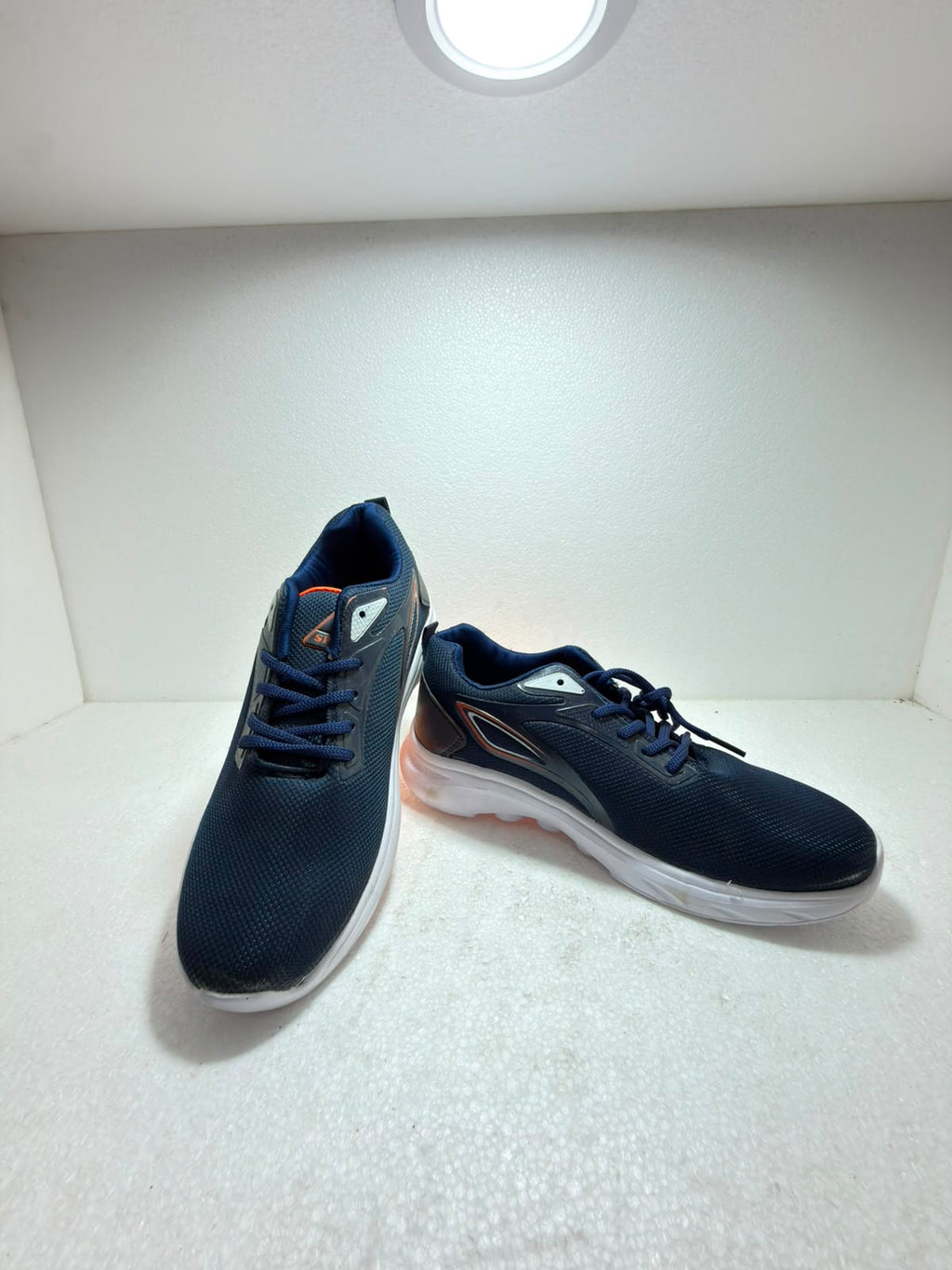 Men's Navy Blue Lightweight Sports Running Shoes | Breathable Mesh Lace-Up Sneakers | Comfortable Walking & Gym Shoes