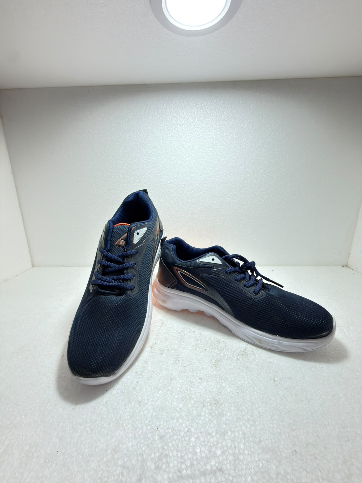 Men's Navy Blue Lightweight Sports Running Shoes | Breathable Mesh Lace-Up Sneakers | Comfortable Walking & Gym Shoes