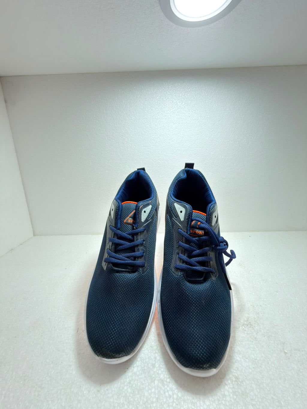 Men's Navy Blue Lightweight Sports Running Shoes | Breathable Mesh Lace-Up Sneakers | Comfortable Walking & Gym Shoes