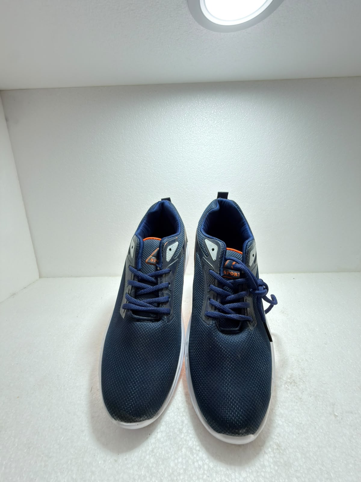 Men's Navy Blue Lightweight Sports Running Shoes | Breathable Mesh Lace-Up Sneakers | Comfortable Walking & Gym Shoes
