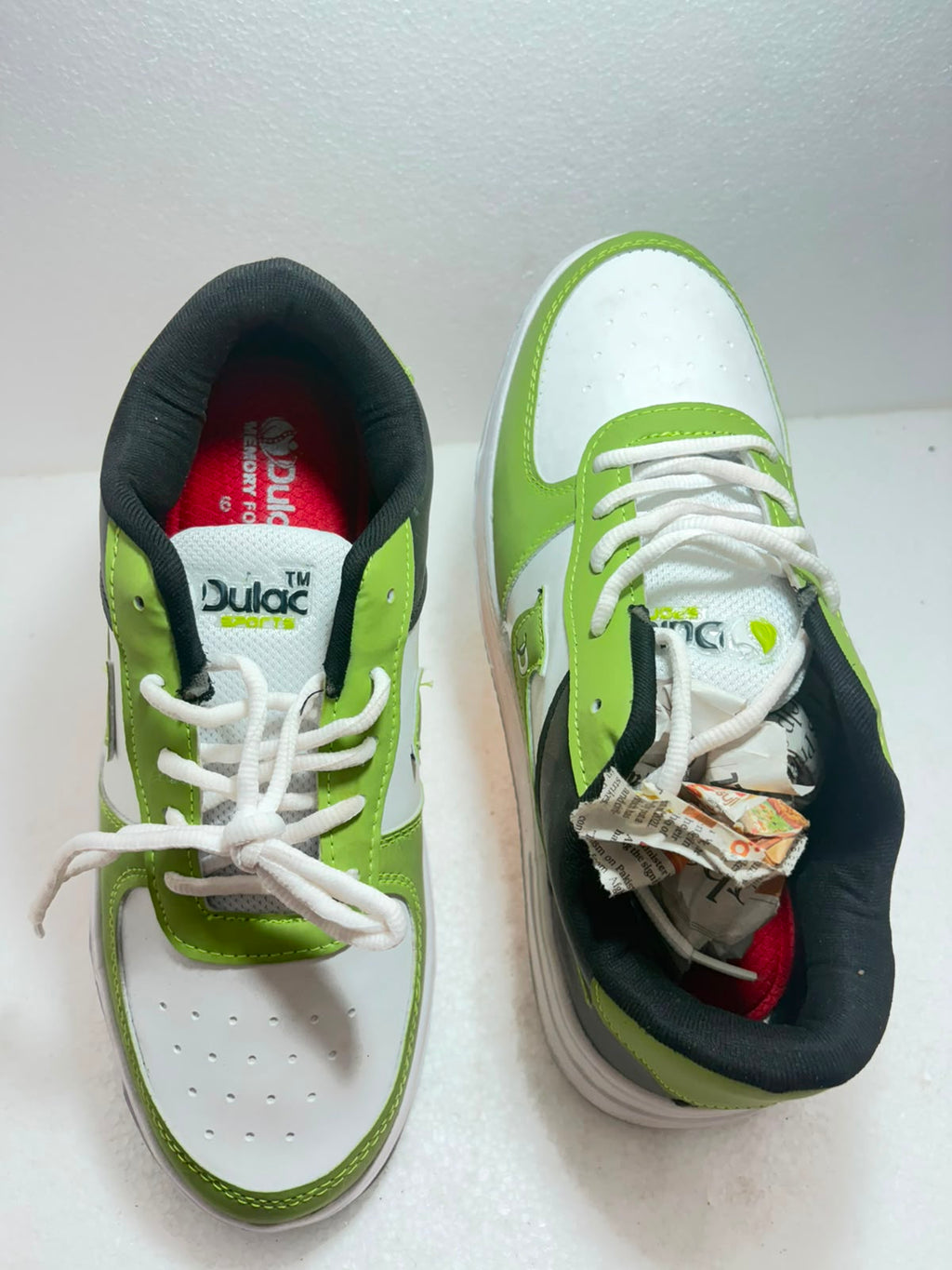 Men's Casual Sneakers | Lightweight Lace-Up Shoes | Stylish Low-Top Everyday Walking Shoes | White, Lime Green & Grey