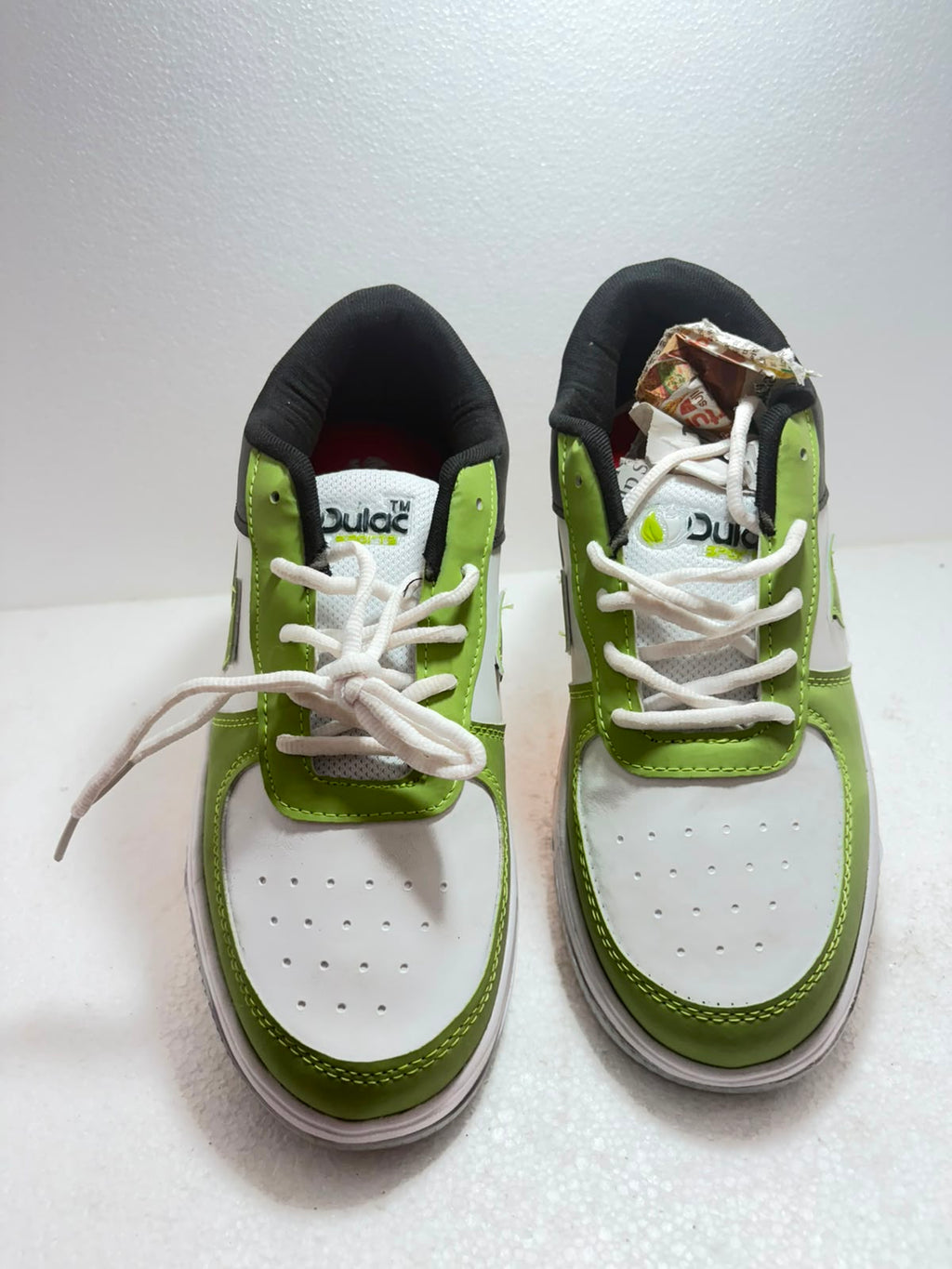 Men's Casual Sneakers | Lightweight Lace-Up Shoes | Stylish Low-Top Everyday Walking Shoes | White, Lime Green & Grey