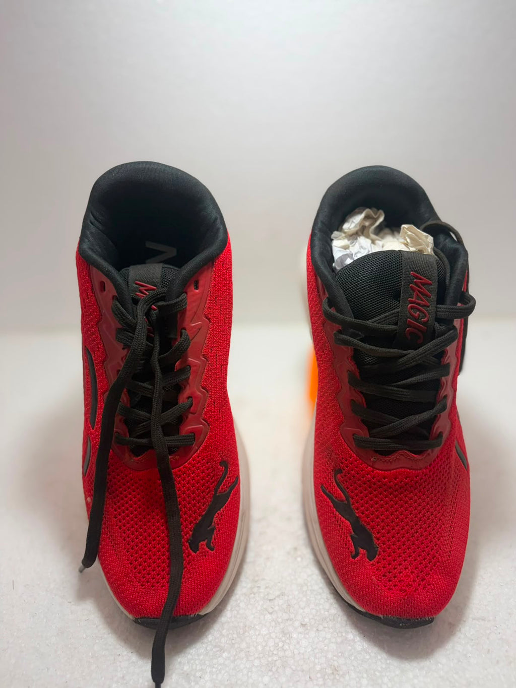 Men's Lightweight Sports Running Shoes | Breathable Mesh Lace-Up Sneakers | Soft Cushioned Anti-Slip Casual Walking Shoes | Red